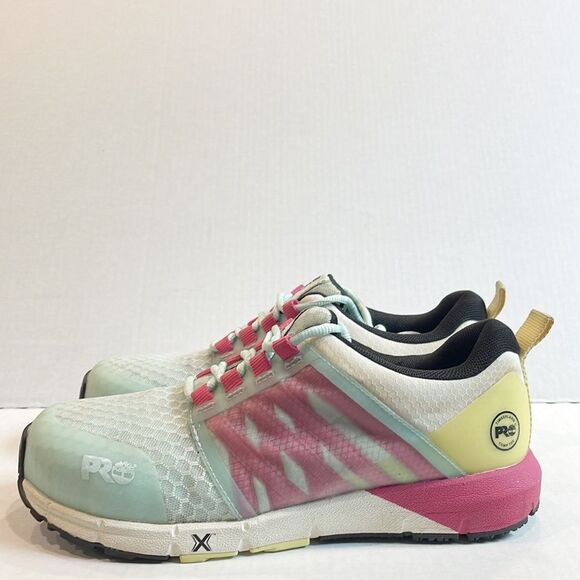 Timberland Women’s PRO Radius Composite A41GY‎ Safety Toe Sea/Pink/Yellow 8.5 M - Picture 3 of 10